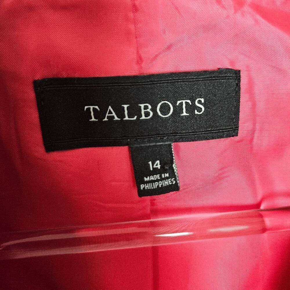 Talbots Open Front 100% Linen Summer Blazer Womens Hot Pink Barbie Core 14 - Picture 2 of 4